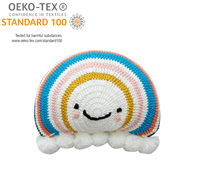 Md Baby Throw Tricoté Crochet Noeud Boule Acrylique Câble Fleur Arc-en-ciel Oreillers Housse Coussin de Cadeau