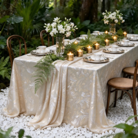 Nappe décorative en jacquard métallique à motif floral, grande nappe à motif Dahlia pour hôtel, mariage, banquet, vente en gros