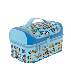 Premium Niedliche Fahrzeugmuster Jungen Isolierte Lunch-Kühltasche Zweischichtige Tragbare Kinder-Essens-Aufbewahrungstasche - Product Image 4