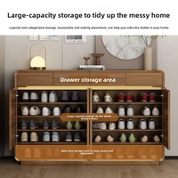 Meuble de rangement pour chaussures en bois moderne, durable et écologique, autoportant, gain de place, portable, 4 étagères, montage facile