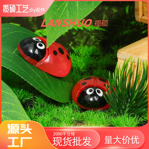 Ladybug Figurine Resin Garden <b>Ornament</b> Lighted Glossy Finish For Lawn And Flower Pots Decorative Accessory - Product Image 4
