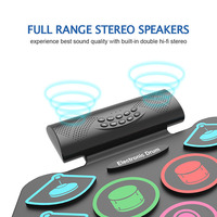 Ensemble de batterie électrique pliable en silicone E USB Mini ensemble de batterie musicale pour enfants Kit de batterie électronique portable enroulable à la main
