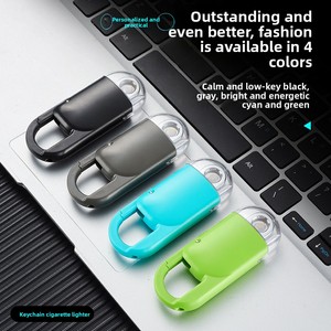 Accendino per Auto con Filamento in Tungsteno, Antivento, in Lega di Zinco e ABS, Ricaricabile <span class=keywords><strong>USB</strong></span>, Portachiavi con Batteria - Product Image 4