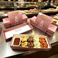 Boîte d'emballage alimentaire portable personnalisée pour restaurant : Boîte de présentation de repas à emporter de style occidental de haute qualité avec poignée