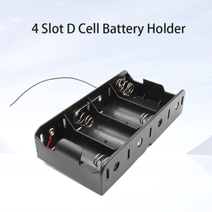 Yuli 4-khe cắm <span class=keywords><strong>D</strong></span> di động pin chủ 1.5V <span class=keywords><strong>D</strong></span> Kích thước trường hợp hộp với <span class=keywords><strong>d</strong></span>ây <span class=keywords><strong>d</strong></span>ẫn nhựa pin phụ kiện - Product Image 4