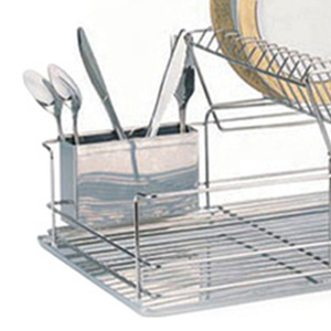 Kitchen 2 <strong>Tier</strong> Stainless Steel <strong>Dish</strong> <strong>Rack</strong> Table Storage <strong>Dish</strong> Drying <strong>Rack</strong> Chrome Wire <strong>Dish</strong> <strong>Rack</strong> with S.s Tray (AWK107) - Product Image 2
