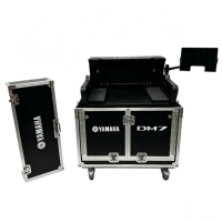 Boîtier de transport hydraulique à roulettes OEM pour console de mixage numérique Yamaha DM7 avec plateforme à dégagement rapide et compartiment supérieur rabattable