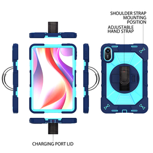 Funda Protectora Resistente para Tablet, Color Azul Marino, Absorbente de Impactos, para Redmi Pad 2 de 11 Pulgadas, con Soporte Giratorio de 360 Grados y Correa de Mano - Product Image 4