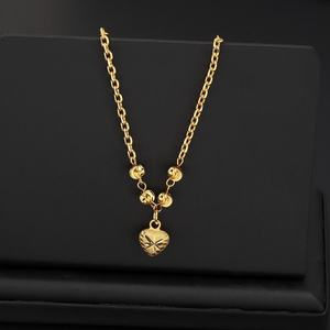 Jxx <b>Fashion</b> Women's 24K Gold Copper Necklace Bead Chain Heart Link Chain with Claw Setting Classic Style Cute Brass Jewelry - Product Image 3
