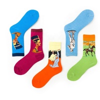 Chaussettes amusantes pour femmes Chaussettes d'art à motifs de peinture célèbres Chaussettes amusantes imprimées Cool Novelty pour femmes