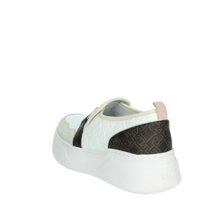 Scarpe basse Slip-On da donna BA4091 PX483 bianco/marrone in vera pelle per la stagione autunnale in pelle con stampa antiscivolo - Product Image 2