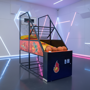 Basketball <strong>Shooting</strong> Arcade Machine Coin Operated Commercial Steel Cage LED <strong>Scoreboard</strong> for Indoor Amusement Park Kids Complex - Product Image 1