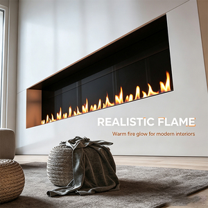 Caminetto a <span class=keywords><strong>Bioetanolo</strong></span> da Incasso Moderno per Interni di Ville, con Fiamma Reale, da Parete - Product Image 3