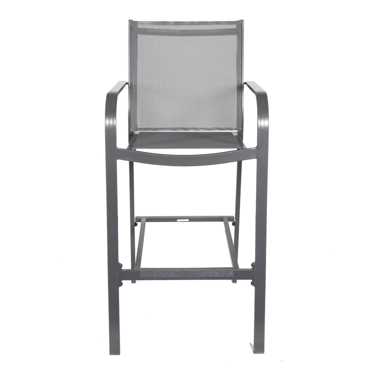 Bar 7 pièces en aluminium pub style européen mobilier d'extérieur patio cadre en teck table et chaises de jardin
