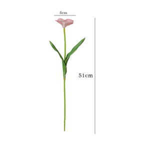 Fleur artificielle tulipe à tige unique en PU, violet clair, orange, en caoutchouc souple, haute simulation, pour décoration intérieure et accessoires de mariage - Product Image 5