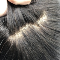 Perruque Homme en Cheveux Remy Noirs Lisses, Système de Remplacement Capillaire, Base en Soie, Toupet M-Lace, Qualité Supérieure, Vente en Gros Usine AU United
