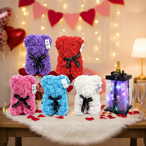 Oso CS de 12 piezas con lazo negro y luz en caja de 10 \ "colores surtidos para suministros de San Valentín - Product Image 3