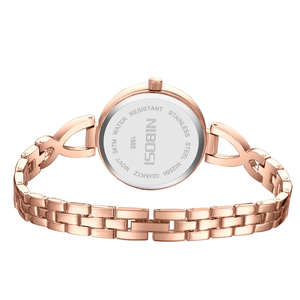 NIBOSI 2556 Logotipo personalizable Reloj de pulsera de cuarzo de lujo para mujer Pulsera de diamantes Esfera de cristal de acero inoxidable-Impermeable de moda - Product Image 6