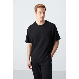 Ensemble de survêtement pour homme en coton noir épais, doux et texturé, coupe ample - 85261 - Noir/noir - Product Image 4
