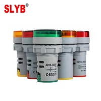 SLYB AD16-22DS Tipe 22mm Tampilan Digital Super Mini Lampu Indikator Sinyal LED Voltmeter AC 75-500V Akurasi Tinggi AD16-22DSV