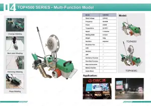 티나 TOP4500 PVC 히트 실러 밑단 용접기 타포린 캔버스 텐트 TPO 용접기