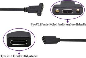 Cable de Montaje en Panel USB C a USB C Tipo 3.1 Gen 2, 3A, USB 3.1 Tipo C Hembra a Hembra - Product Image 4