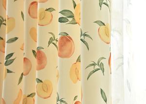 Rosa lindo melocotón verde hojas flor Retro arte impresión fruta <span class=keywords><strong>cortinas</strong></span> opacas <span class=keywords><strong>para</strong></span> niña dormitorio <span class=keywords><strong>cocina</strong></span> Decoración - Product Image 5