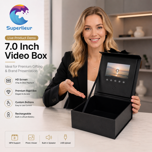 Invitación <span class=keywords><strong>de</strong></span> Boda <span class=keywords><strong>de</strong></span> Lujo Superlieur, Regalo <span class=keywords><strong>de</strong></span> Aniversario, Pantalla IPS <span class=keywords><strong>de</strong></span> 7 Pulgadas con Reproducción Automática, Interruptor Magnético, Impresión CMYK, Caja <span class=keywords><strong>de</strong></span> <span class=keywords><strong>Video</strong></span> <span class=keywords><strong>de</strong></span> 7 Pulgadas - Product Image 5