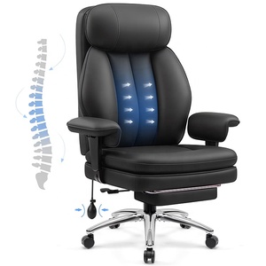 Chaise de <span class=keywords><strong>bureau</strong></span> exécutive ergonomique en cuir PU noir de qualité supérieure, chaise de patron inclinable en cuir avec support lombaire pneumatique, chaise de <span class=keywords><strong>bureau</strong></span> - Product Image 1