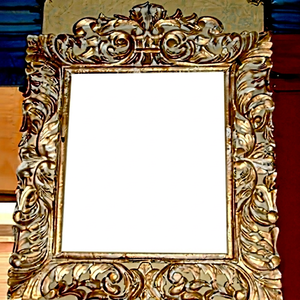 Hand Carved Floral Wooden Photo <b>Frame</b> Polished Eco-Friendly Golden Color for Home Bedroom Office Decoration - Product Image 1