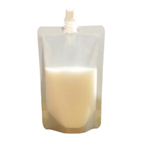 Sac de jus liquide réutilisable en plastique transparent de 500ml pochette de bec d'emballage de boisson de boisson pour la bière et le jus