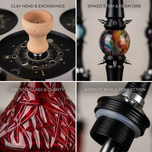 Excelente Set de Narguile de Aluminio de Alta Calidad con Base de Cristal Colorida y Accesorios Chicha con Cazoleta - Product Image 4