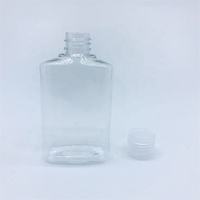 Bouteilles de lavage des mains vides carrées 100ml en PET de haute qualité personnalisées avec capuchon à rabat pour usage domestique