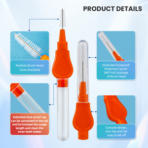 Cepillo interdental de cerdas de lavado con agua, diferentes colores y <span class=keywords><strong>tamaños</strong></span>, tipo de moneda, tapa larga para el polvo, <span class=keywords><strong>cepillos</strong></span> <span class=keywords><strong>interdentales</strong></span> - Product Image 3