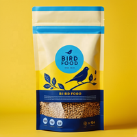 Sachet d'emballage alimentaire personnalisé pour animaux de compagnie, pochette à huit soudures avec fenêtre incurvée pour aliments pour oiseaux (grains mélangés pour perroquets) - Vente en gros