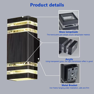 Lampada da Parete Esterna LED E27 Moderna, Impermeabile, Illuminazione Up-Down, Montaggio a Parete - Product Image 2