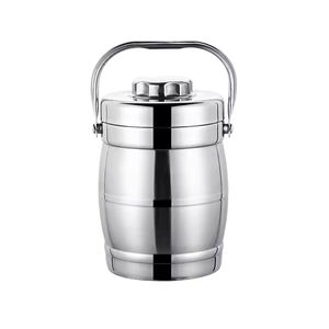 Lonchera Redonda de 3 Niveles con Forma de Tambor, Lonchera Térmica de Acero Inoxidable - Product Image 6