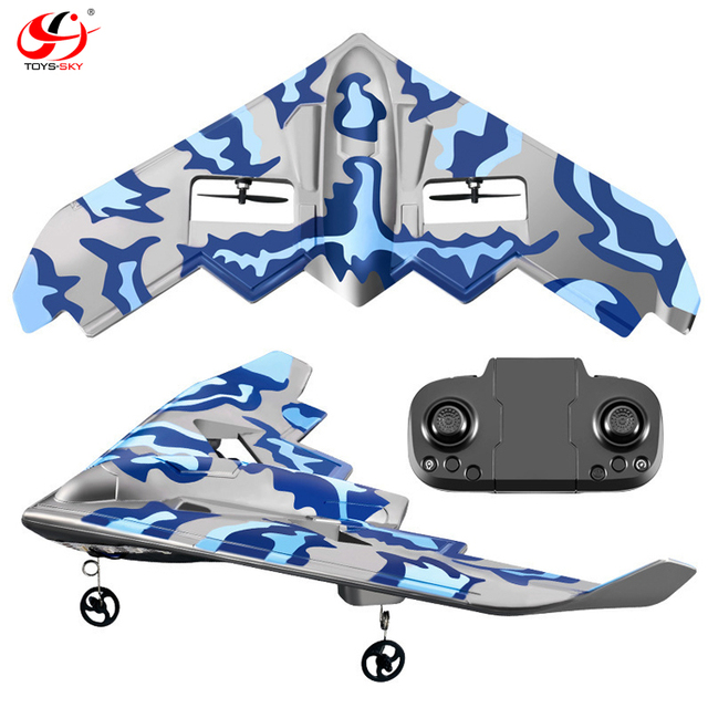 Kids 2.4Ghz 2CH Spirit Stealth Bomber Flying Foam Drone Electric Powered Aircraft Remote Control Aeroplane Toys RC Airplane RTF