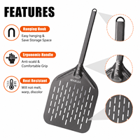 Pelle à pizza en aluminium OEM ODM, spatule à pizza conforme aux normes FDA LFGB, couleur et poignée personnalisées, pelles à pizza rectangulaires