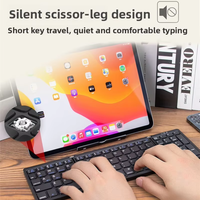 2026 Keyboard Portabel Mini Nirkabel Bluetooth Lipat dengan Touchpad untuk Penggunaan Perjalanan