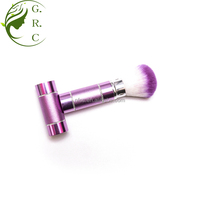 Pinceaux de maquillage Fluffy Small Face Powder Contour Blush Grande taille Pinceau Kabuki rétractable simple avec couvercle