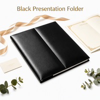 Carpeta de Presentación Empresarial Personalizada, Portafolio de Documentos Premium de Doble Pliegue para Certificados y Documentos Comerciales