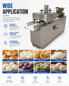 Divisora y Boleadora de Masa de Acero Inoxidable de Grado Alimenticio con Doble Helicoidal y Cinta Transportadora para Panadería - Product Image 4