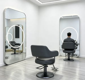 Miroir LED pleine longueur à coins arrondis pour salon de coiffure professionnel, éclairage de studio, vente en gros - Product Image 5