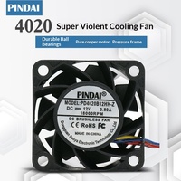 Hochgeschwindigkeits-Ultrakraftvoller 12V 4020 4 CM/cm 3-Pin/4P Temperaturgesteuerter Großvolumiger DC Bürstenloser 18000 U/min Rollenlüfter