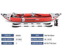 Bateau gonflable double INTEX en PVC, caoutchouc, pour deux personnes, rafting en eaux vives, comprend des pagaies, une pompe à air, 3,1-4 m, 68309