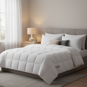 Couette matelassée à anneaux en microfibre alternative au duvet, toutes saisons, taille King, literie de luxe - Product Image 2