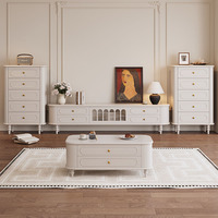 Commode en bois massif de style français pour chambre à coucher, armoire à tiroirs blanche pour rangement au bout du lit, salon