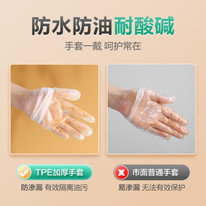 Kefu Disposable Tpe Gloves Non Sterile Medical Examination Food Grade One Time Use Smooth Texture White - Product Image 4