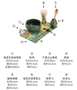 Ensemble de quatre pièces en céramique pour matcha Kiln Change Tianmu, écologique et durable, comprenant un bol à matcha et des accessoires de <span class=keywords><strong>thé</strong></span> chinois, pour 100 livres, pour hôtels - Product Image 2